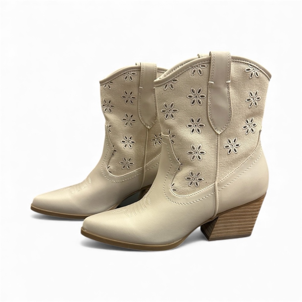 DV by Dolce Vita Beige Floral Ankle Booties